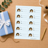Beagle  Pawprint Wishes Gift Tag Sticker Sheet