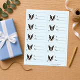 Boston Terrier Pawprint Wishes Gift Tag Sticker Sheet