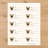 Balinese Purrfectly Yours Gift Tag Sticker Sheet
