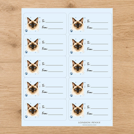 Balinese Pawprint Wishes Gift Tag Sticker Sheet - London Penny Gift Wrap