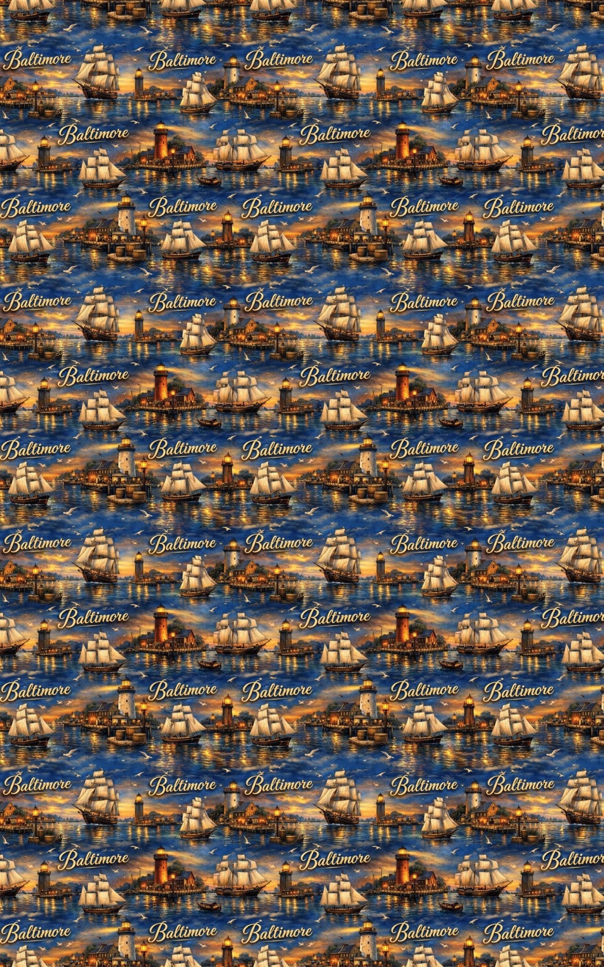 Baltimore Inner Harbor Echoes - London Penny Gift Wrap
