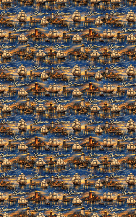 Baltimore Inner Harbor Echoes - London Penny Gift Wrap