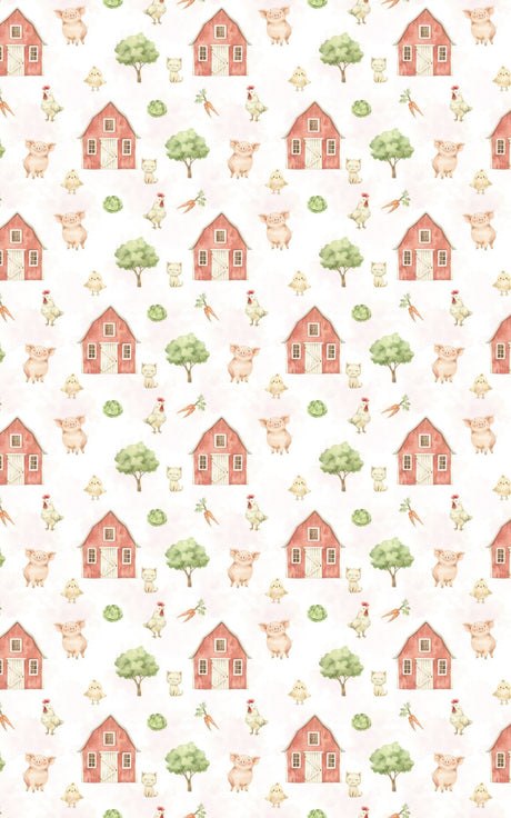 Barnyard Morning Scene - London Penny Gift Wrap