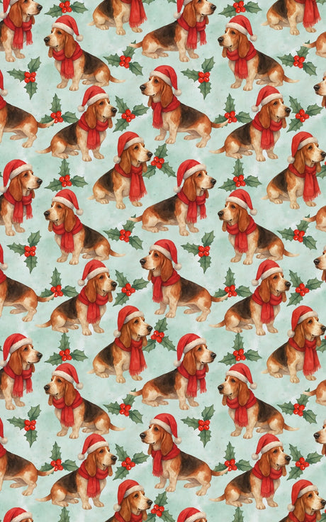 Holly Hat Harmony Hound - London Penny Gift Wrap