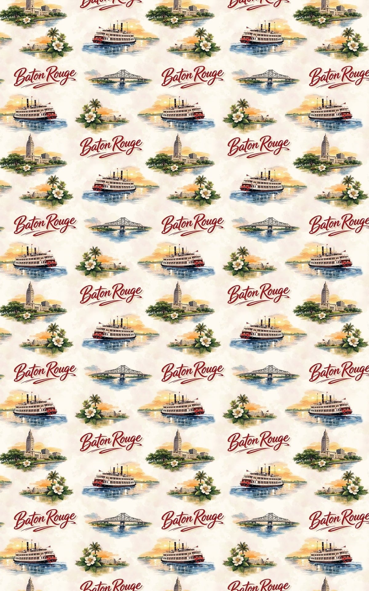 Baton Rouge River Statehouse - London Penny Gift Wrap