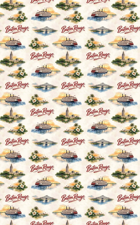 Baton Rouge River Statehouse - London Penny Gift Wrap