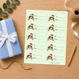 Beagle Santa Paws Gift Tag Sticker Sheet