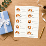 Beagle Paws & Bows Gift Tag Sticker Sheet