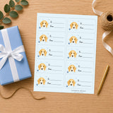 Beagle  Pawprint Wishes Gift Tag Sticker Sheet