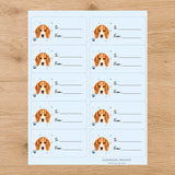 Beagle  Pawprint Wishes Gift Tag Sticker Sheet