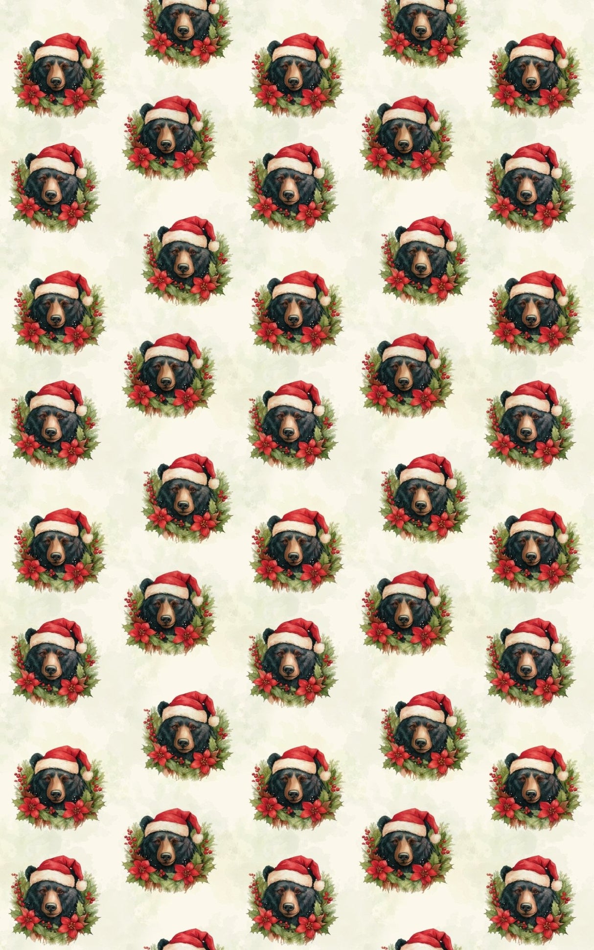 Festive Bear Wreaths - London Penny Gift Wrap
