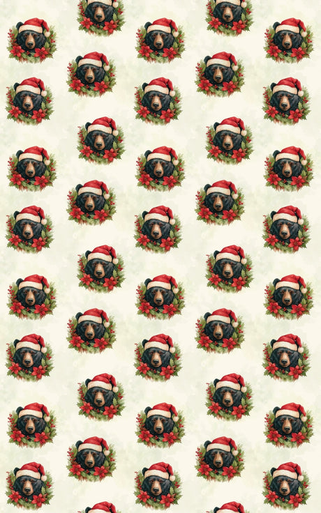 Festive Bear Wreaths - London Penny Gift Wrap