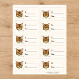 Bengal Purrfectly Yours Gift Tag Sticker Sheet