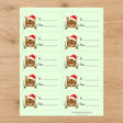Bengal Santa Paws Gift Tag Sticker Sheet - London Penny Gift Wrap
