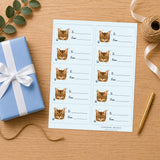 Bengal Pawprint Wishes Gift Tag Sticker Sheet