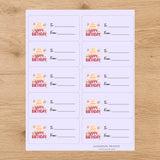 Big Birthday Wishes Gift Tag Sticker Sheet