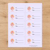 Birthday Balloon Bouquet Gift Tag Sticker Sheet