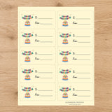 Birthday Banner Bash Gift Tag Sticker Sheet