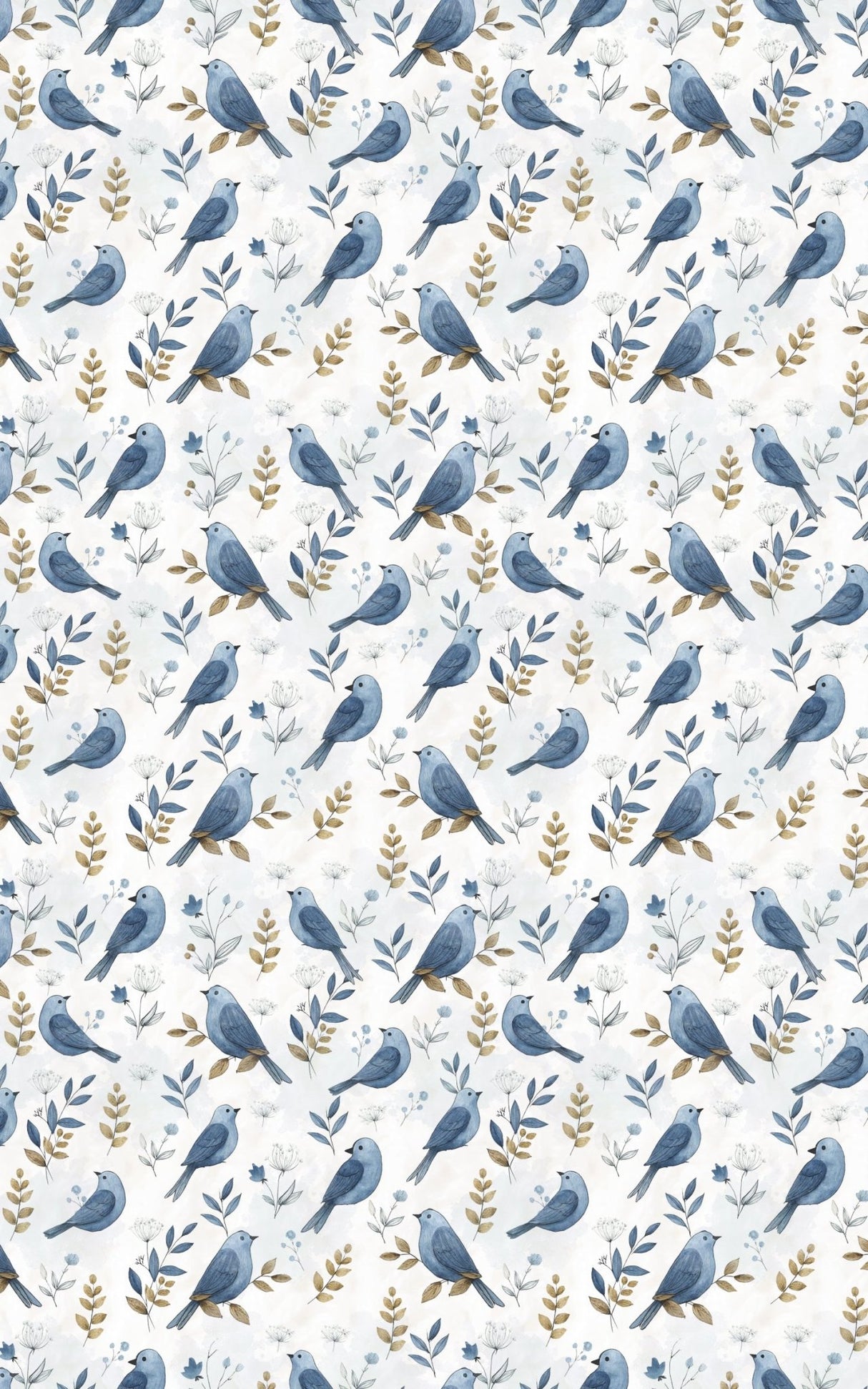 Bluebirds & Berries - London Penny Gift Wrap
