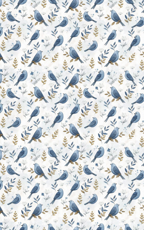 Bluebirds & Berries - London Penny Gift Wrap