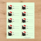 Bombay Santa Paws Gift Tag Sticker Sheet - London Penny Gift Wrap