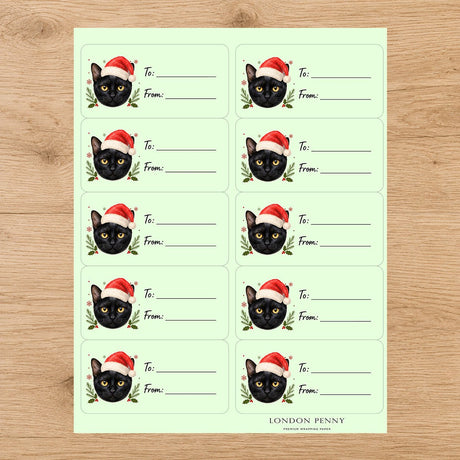 Bombay Santa Paws Gift Tag Sticker Sheet - London Penny Gift Wrap