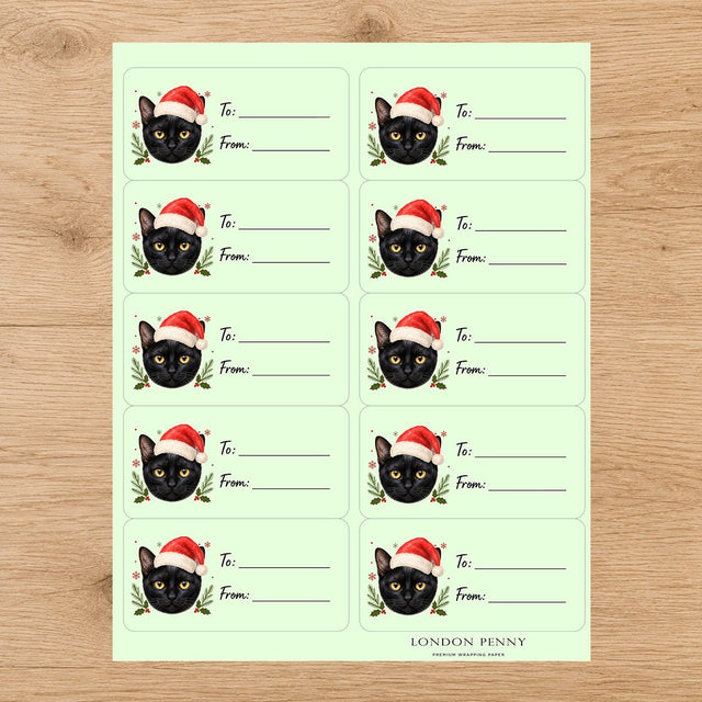 Bombay Santa Paws Gift Tag Sticker Sheet - London Penny Gift Wrap