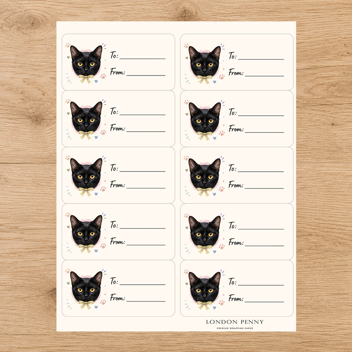 Bombay Purrfectly Yours Gift Tag Sticker Sheet