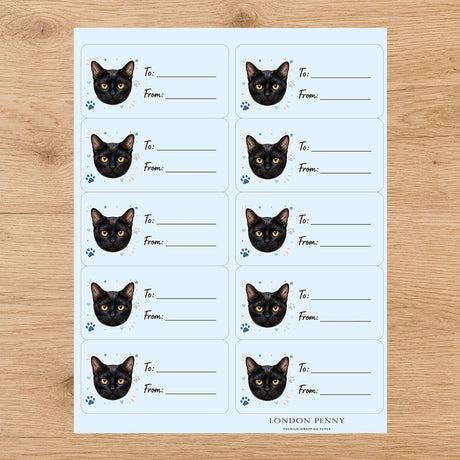 Bombay Pawprint Wishes Gift Tag Sticker Sheet - London Penny Gift Wrap