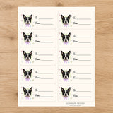 Boston Terrier Paws & Bows Gift Tag Sticker Sheet