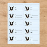 Boston Terrier Pawprint Wishes Gift Tag Sticker Sheet