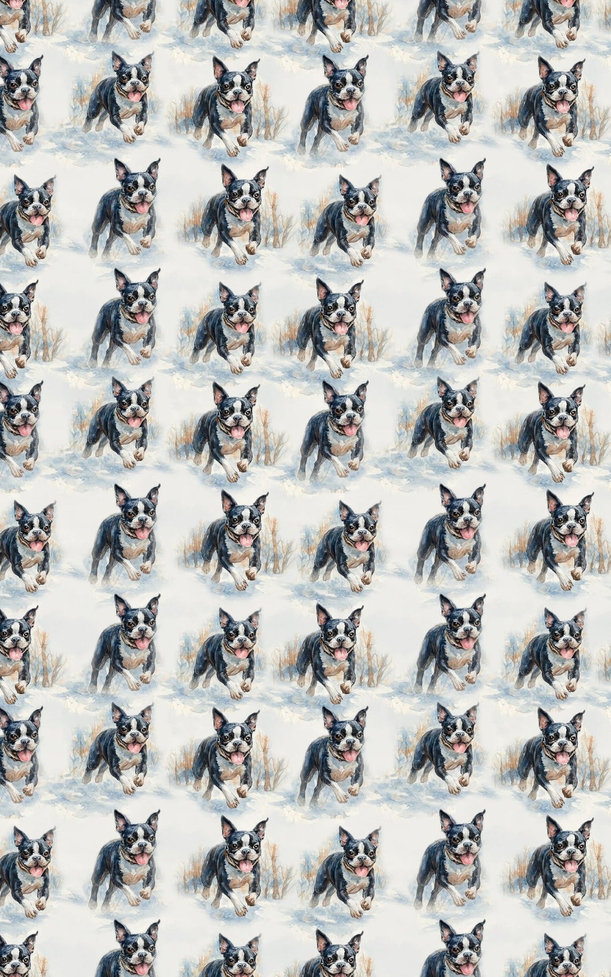 Tuxedo Tracks in the Snow - London Penny Gift Wrap