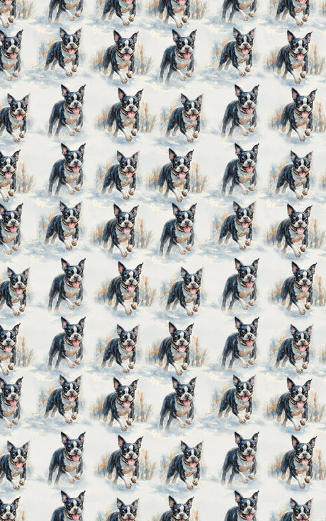 Tuxedo Tracks in the Snow - London Penny Gift Wrap