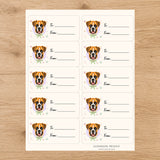 Boxer Paws & Bows Gift Tag Sticker Sheet