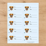 Boxer Pawprint Wishes Gift Tag Sticker Sheet