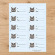 British Shorthair Pawprint Wishes Gift Tag Sticker Sheet - London Penny Gift Wrap