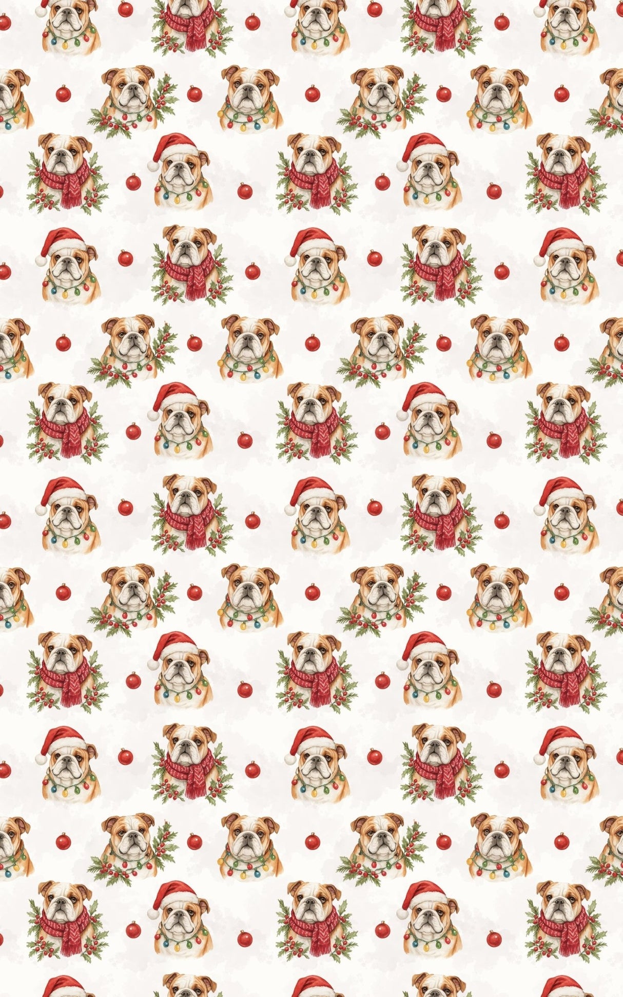 Bulldog Christmas Charm - London Penny Gift Wrap