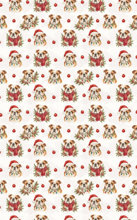 Bulldog Christmas Charm - London Penny Gift Wrap