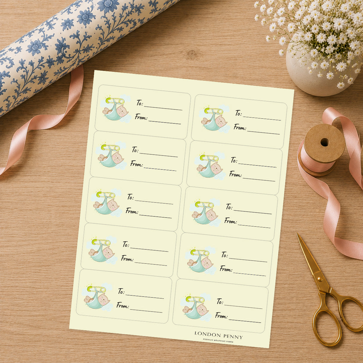 Bundle of Purrs Gift Tag Sticker Sheet