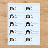 Cavalier King Charles Spaniel Pawprint Wishes Gift Tag Sticker Sheet