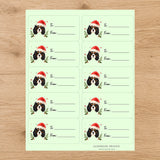 Cavalier King Charles Spaniel Santa Paws Gift Tag Sticker Sheet