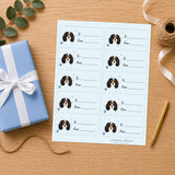 Cavalier King Charles Spaniel Pawprint Wishes Gift Tag Sticker Sheet