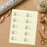 Cake & Birthday Blooms Gift Tag Sticker Sheet