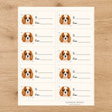 Cavalier King Charles Spaniel Paws & Bows Gift Tag Sticker Sheet