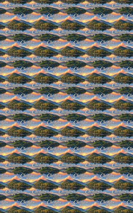 Charleston WV Mountain River - London Penny Gift Wrap