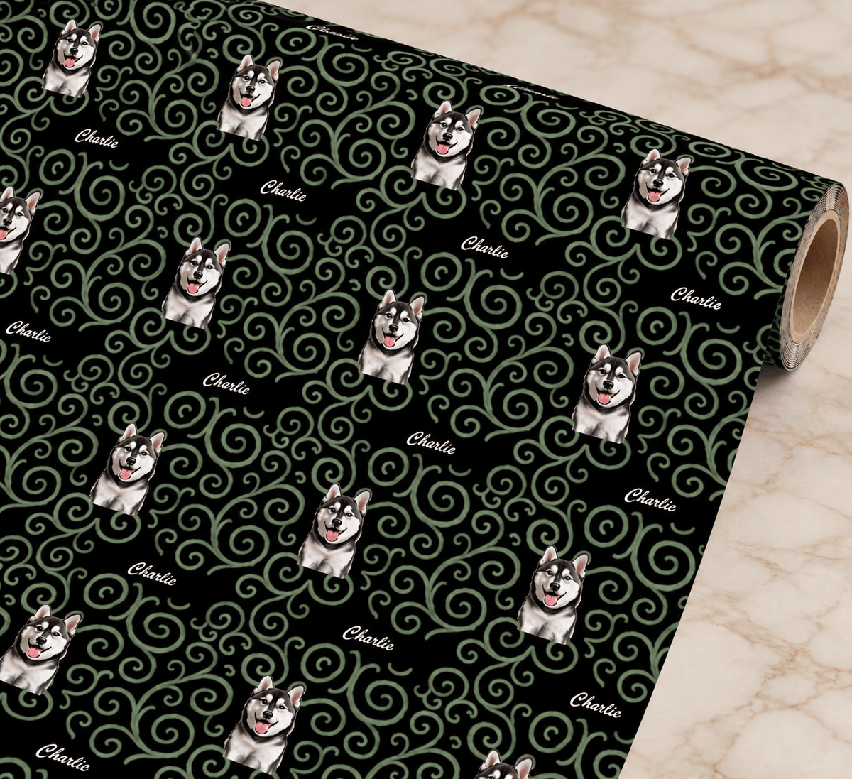 Personalized Tinsel & Trimmings Wrapping Paper | Custom Gift Wrap - London Penny Gift Wrap