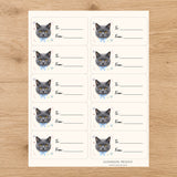 Chartreux Purrfectly Yours Gift Tag Sticker Sheet