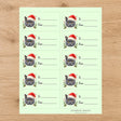 Chartreux Santa Paws Gift Tag Sticker Sheet - London Penny Gift Wrap
