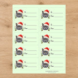 Chartreux Santa Paws Gift Tag Sticker Sheet - London Penny Gift Wrap