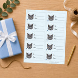 Chartreux Pawprint Wishes Gift Tag Sticker Sheet